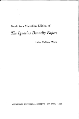 Guide to a Microfilm Edition of the Ignatius Donnelly Papers at The