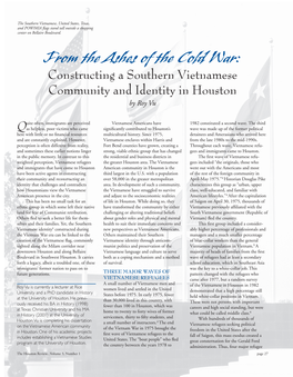 From the Ashes of the Cold War: Constructing a Southern Vietnamese Community and Identity in Houston by Roy Vu
