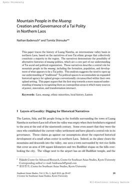 Creation and Governance of a Tai Polity in Northern Laos