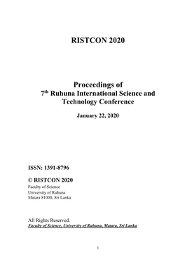 Proceedings of RISTCON 2020