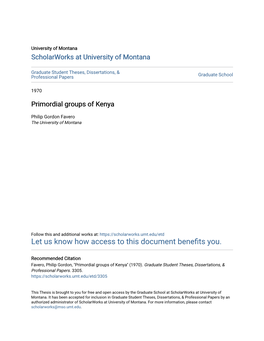 Primordial Groups of Kenya