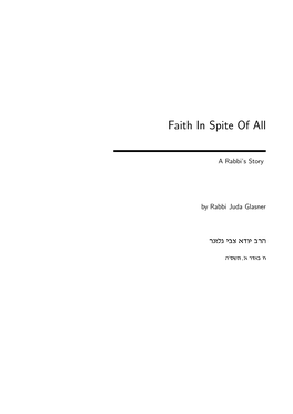 Faith in Spite of All