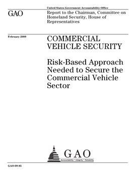 GAO-09-85 Commercial Vehicle Security: Risk-Based Approach