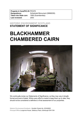 Blackhammer Chambered Cairn