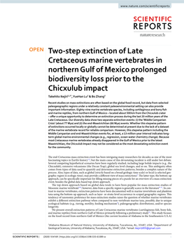 Two-Step Extinction of Late Cretaceous Marine Vertebrates In