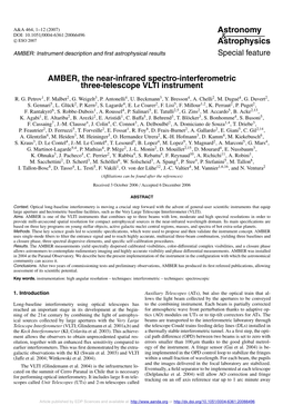 AMBER, the Near-Infrared Spectro-Interferometric Three-Telescope VLTI Instrument