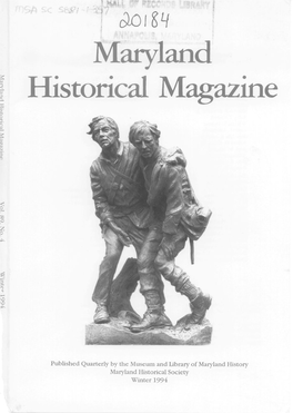 Maryland Historical Magazine, 1994, Volume 89, Issue No. 4