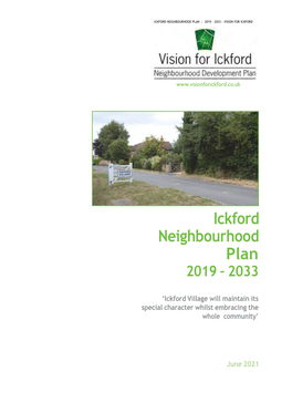 Ickford Neighbourhood Plan : 2019 – 2033 : Vision for Ickford 1