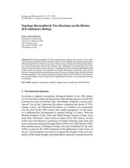 Two Doctrines on the History of Evolutionary Biology