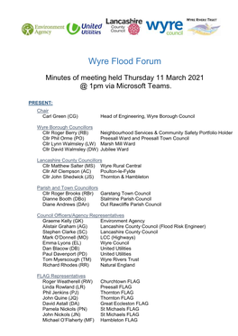 Wyre Flood Forum