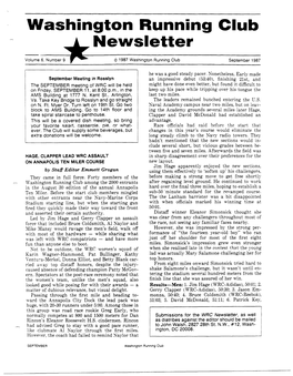 Washington Running Club Newsletter