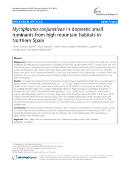 Mycoplasma Conjunctivae in Domestic Small Ruminants from High Mountain Habitats in Northern Spain