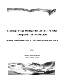 Landscape Design Strategies for Urban Stormwater Management in Northern China