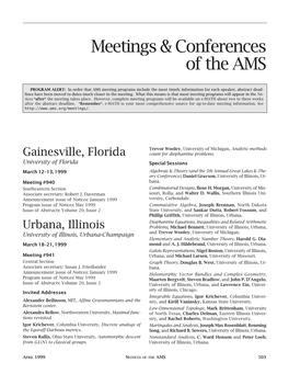 Meetings and Conferences, Volume 46, Number 4