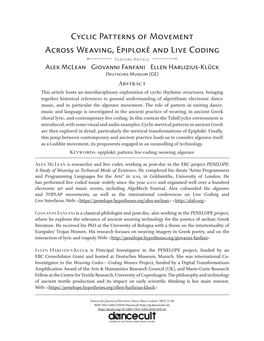 Cyclic Patterns of Movement Across Weaving, Epiplokē and Live Coding