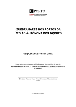 Quebramares Nos Portos Da Região Autónoma Dos Açores