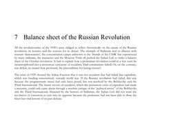 7 Balance Sheet of the Russian Revolution