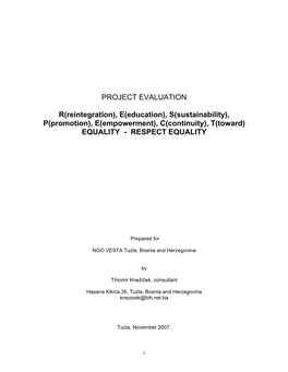 Project Evaluation