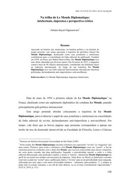 Na Trilha Do Le Monde Diplomatique: Intelectuais, Imprensa E Perspectiva Crítica