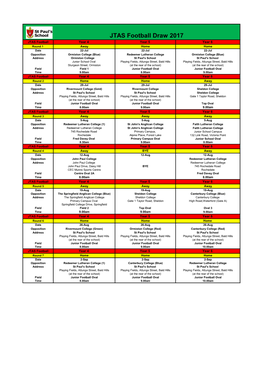 JTAS Football Draw 2017