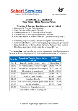 A Temple Pilgrimage Specialist Consultant Tour Code
