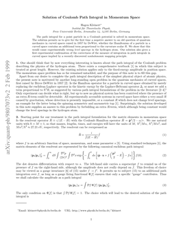 Solution of Coulomb Path Integral in Momentum Space