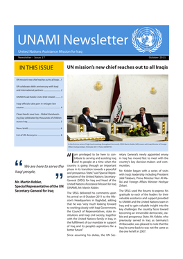 UNAMI Newsletter United Nations Assistance Mission for Iraq