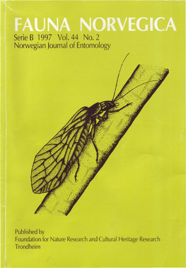 Serie B 1997 Vo\. 44 No.2 Norwegian Journal of Entomology