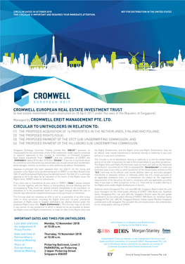 Cromw Ell European REIT Circular Dated 30 October 2018