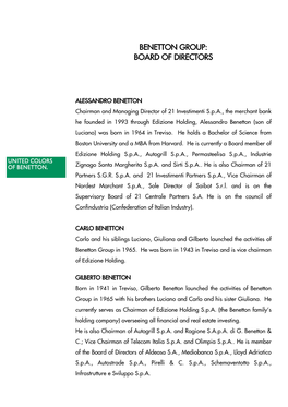 Benetton Group: Board of Directors