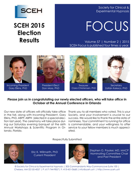 SCEH 2015 Election Results