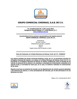Grupo Comercial Chedraui, S.A.B. De C.V