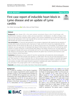 First Case Report of Inducible Heart Block in Lyme Disease and an Update of Lyme Carditis Don Walter Kannangara* , Sindhu Sidra and Patel Pritiben