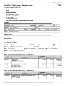 Verified Statement Registration VSR (Out-Of-State Committee)