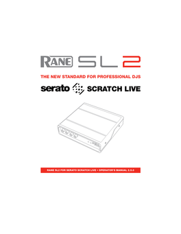 SL2 Manual for Serato Scratch Live 2.5.0