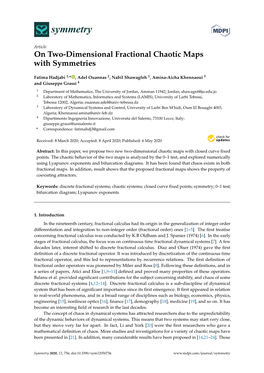 On Two-Dimensional Fractional Chaotic Maps with Symmetries