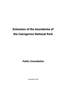 Extension of the Boundaries of the Cairngorms National Park