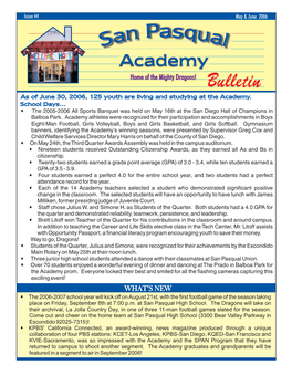 San Pasqual Academy Bulletin
