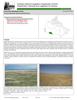 Classification Nationale De La Végétation Du Canada