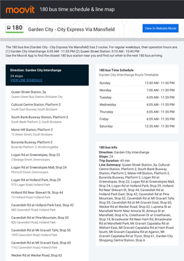 180 Bus Time Schedule & Line Route