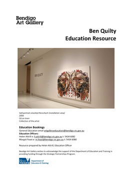 Ben Quilty Education Handout Intro for ED NOTES