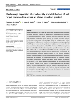 Shrub Range Expansion Alters Diversity and Distribution of Soil Fungal Communities Across an Alpine Elevation Gradient