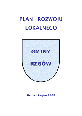 Plan Rozwoju Lokalnego Gminy Rzgów 2005