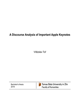 A Discourse Analysis of Important Apple Keynotes