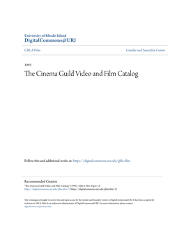 The Cinema Guild Video and Film Catalog