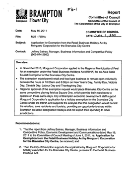 Committee of Council Item F3 for June 1, 2011