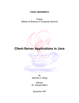 Client-Server Applications in Java