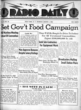 MARCH 1, 1943 TEN CENTS ;Yet Gov't Food Campaign IIB Wartime Meeting Could Be: Time Will Be Bought in Drive to Induce H