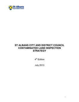 St Albans City and District Council Contaminated Land Inspection Strategy