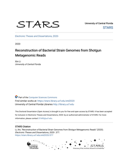 Reconstruction of Bacterial Strain Genomes from Shotgun Metagenomic Reads